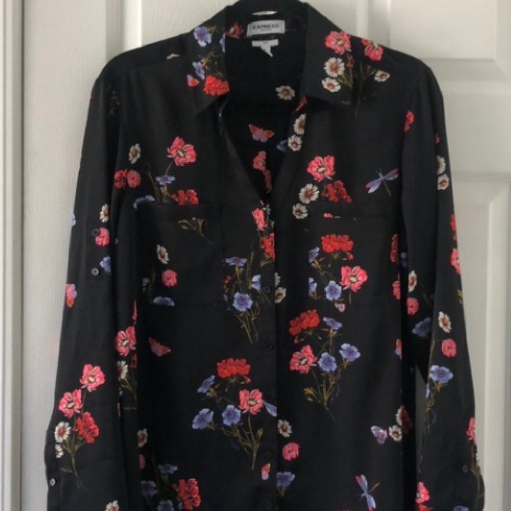Black floral express portofino long sleeve